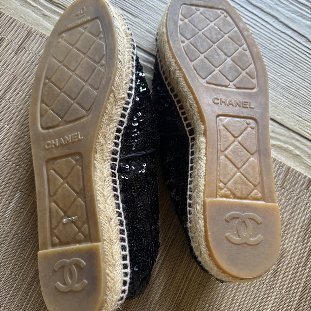 Chanel Black Sequin Espadrilles - image 4